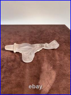 Vintage Frosted Glass Nude Nymph Decanter Stopper Czech Bohemian Art Deco 8