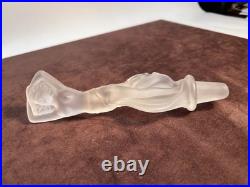 Vintage Frosted Glass Nude Nymph Decanter Stopper Czech Bohemian Art Deco 8