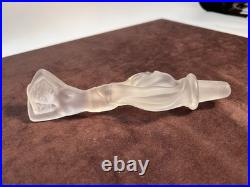 Vintage Frosted Glass Nude Nymph Decanter Stopper Czech Bohemian Art Deco 8