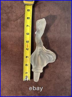 Vintage Frosted Glass Nude Nymph Decanter Stopper Czech Bohemian Art Deco 8