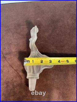 Vintage Frosted Glass Nude Nymph Decanter Stopper Czech Bohemian Art Deco 8