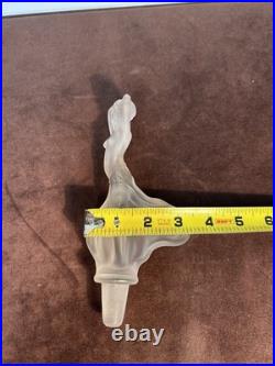 Vintage Frosted Glass Nude Nymph Decanter Stopper Czech Bohemian Art Deco 8