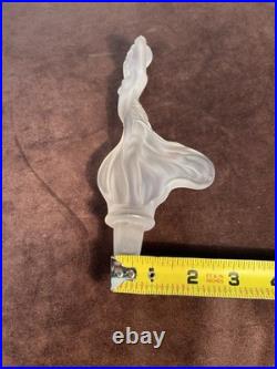 Vintage Frosted Glass Nude Nymph Decanter Stopper Czech Bohemian Art Deco 8