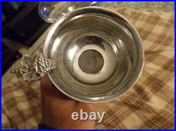 Vintage GLASS WINE DECANTER WITH Silverplate Base & WALLACE Funnel Filter VG