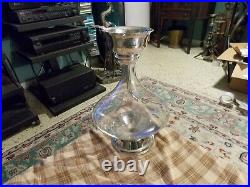 Vintage GLASS WINE DECANTER WITH Silverplate Base & WALLACE Funnel Filter VG