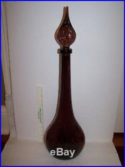 Vintage GUILDCRAFT Italy AMETHYST PURPLE DIAMOND Glass Genie Bottle DECANTER 25 Vintage GUILDCRAFT Italy AMETHYST PURPLE DIAMOND Glass Genie Bottle DECANTER 25