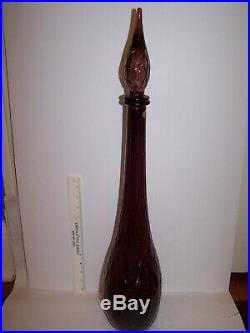 Vintage GUILDCRAFT Italy AMETHYST PURPLE DIAMOND Glass Genie Bottle DECANTER 25 Vintage GUILDCRAFT Italy AMETHYST PURPLE DIAMOND Glass Genie Bottle DECANTER 25