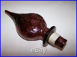 Vintage GUILDCRAFT Italy AMETHYST PURPLE DIAMOND Glass Genie Bottle DECANTER 25 Vintage GUILDCRAFT Italy AMETHYST PURPLE DIAMOND Glass Genie Bottle DECANTER 25