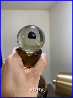 Vintage GUMDROP Decanter Bottle Amber Glass Barware HandBlown MCM Rare GORGEOUS