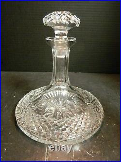 Vintage Galway Crystal Ships Decanter Bottle with Stopper 9 x 8.13 Excellent Con