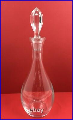 Vintage Genie Bottle Decanter Hand Blown Clear Glass Cut Glass Crystal Stopper