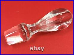 Vintage Genie Bottle Decanter Hand Blown Clear Glass Cut Glass Crystal Stopper