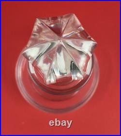 Vintage Genie Bottle Decanter Hand Blown Clear Glass Cut Glass Crystal Stopper