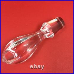 Vintage Genie Bottle Decanter Hand Blown Clear Glass Cut Glass Crystal Stopper