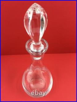 Vintage Genie Bottle Decanter Hand Blown Clear Glass Cut Glass Crystal Stopper