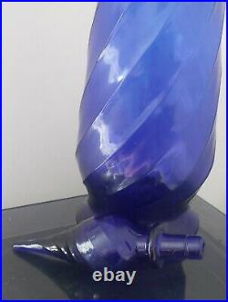 Vintage Genie Bottle Empoli Cobalt Blue Swirl Decanter 26