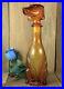 Vintage-Genie-Bottle-ROSSINI-EMPOLI-Dog-Amber-Glass-Italy-Decanter-MCM-1960s-14-01-hlz