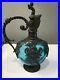 Vintage-German-Cherub-Glass-Claret-Pewter-Decanter-Art-Nouveau-Blue-01-wy