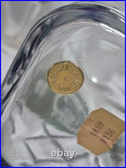 Vintage German Cut Glass Crystal Decanter With5 Cordial Wine Glasses. Mid Centry