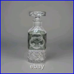 Vintage German Cut Glass Crystal Decanter With5 Cordial Wine Glasses. Mid Centry