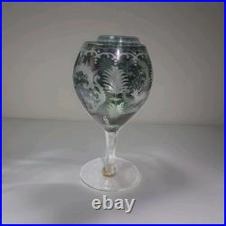 Vintage German Cut Glass Crystal Decanter With5 Cordial Wine Glasses. Mid Centry