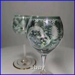 Vintage German Cut Glass Crystal Decanter With5 Cordial Wine Glasses. Mid Centry