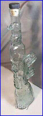 Vintage Glass AK-47 Kalashnikov Rifle Decanter Liquor Bottle & Cork barware deco