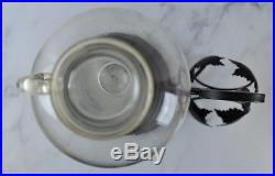 Vintage Glass Austria Wine Aerator Decanter Dispenser Wrought Iron Holder