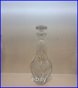 Vintage Glass Crystal Diamond Cut Bottle Decanter Topper Stopper