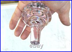 Vintage Glass Decanter Bottle Green Overlay CUT TO CLEAR Lead Crystal
