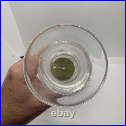 Vintage Glass Decanter Carl Erickson Dark Green Flame Blenko Era