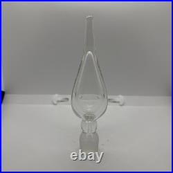 Vintage Glass Decanter Carl Erickson Dark Green Flame Blenko Era