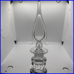 Vintage Glass Decanter Carl Erickson Dark Green Flame Blenko Era