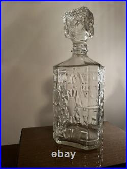 Vintage Glass Decanter Monarch Wine Company Manischewitz Brooklyn, NY