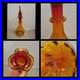 Vintage-Glass-Decanter-Orange-Red-WithFlame-Stopper-MCM-Rainbow-Blenko-Swirl-01-qtl