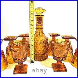 Vintage Glass Decanter Set 10 MCM Spanish Style Textured Barware Collectible