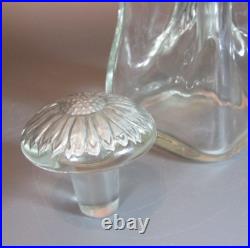 Vintage Glass Kluk-Kluk Pewter silver mounted decanter Bottle Sunflower Patern