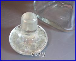 Vintage Glass Kluk-Kluk Pewter silver mounted decanter Bottle Sunflower Patern