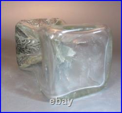 Vintage Glass Kluk-Kluk Pewter silver mounted decanter Bottle Sunflower Patern