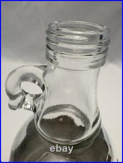 Vintage Glass & Pewter 5 Piece Ornate Liquor & Shot Glasses Decanter Set