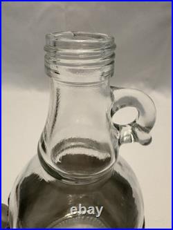 Vintage Glass & Pewter 5 Piece Ornate Liquor & Shot Glasses Decanter Set
