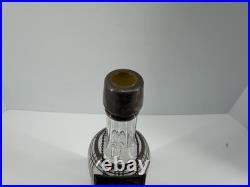 Vintage Glass Rye Decanter w Sterling Silver Label Art Deco Style Barware 11