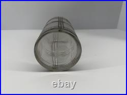 Vintage Glass Rye Decanter w Sterling Silver Label Art Deco Style Barware 11