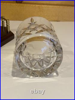 Vintage Glass SHIPS CAPTAIN Decanter Wood Tray 4 Old Fashioned Glasses BAR SET