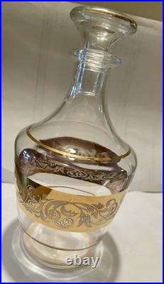 Vintage Gold Encrusted Decanter and Six Matching Shot Glasses Vintage Gold Encrusted Decanter and Six Matching Shot Glasses