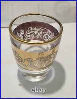 Vintage Gold Encrusted Decanter and Six Matching Shot Glasses