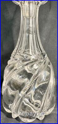 Vintage Gorham Crystal Glass Liquor Decanter W Large Sterling Silver Stopper