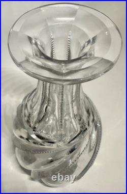 Vintage Gorham Crystal Glass Liquor Decanter W Large Sterling Silver Stopper