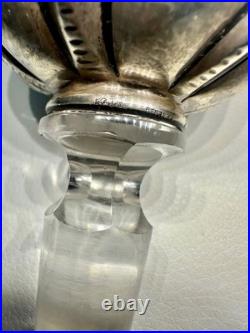 Vintage Gorham Crystal Glass Liquor Decanter W Large Sterling Silver Stopper