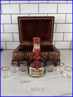 Vintage Grand Marnier Cordon Rouge Liqueur Set in Histoire de France Book Box